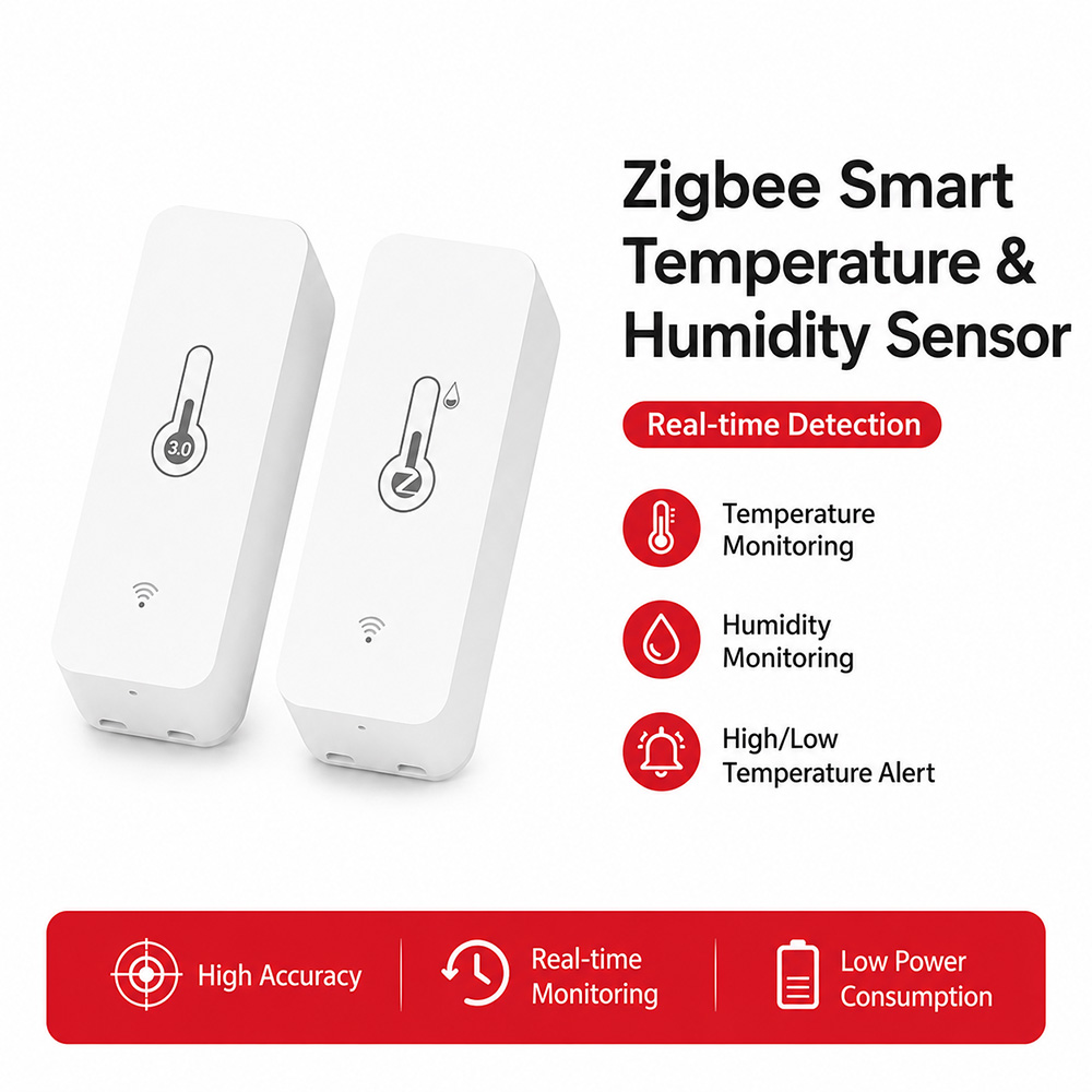 Digital Hygrometer Probe - เซ็นเซอร์วัดอุณหภูมิและความชื้น Zigbee เทอร์โมมิเตอร์อัจฉริยะ ไฮโกรมิเตอร์ ทำงานร่วมกับ Alexa,