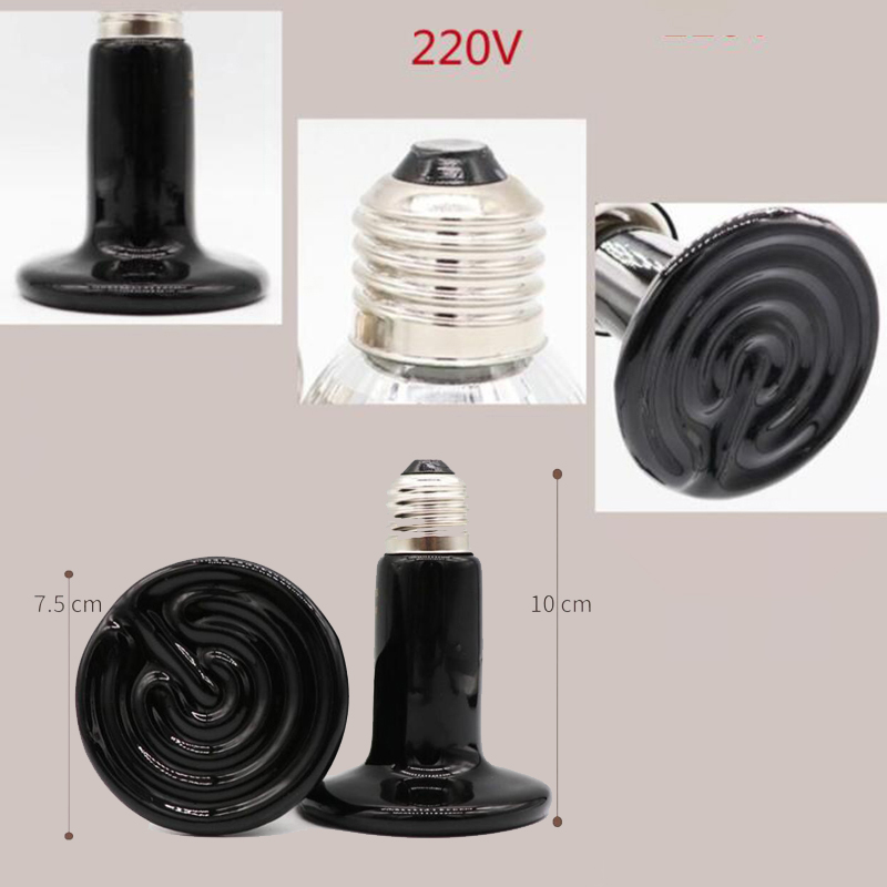 Ceramic Heat Emitter - หลอดไฟเซรามิกอินฟราเรดสำหรับสัตว์เลี้ยงขนาดเล็ก 220V กำลังไฟ 50W 75W 100W