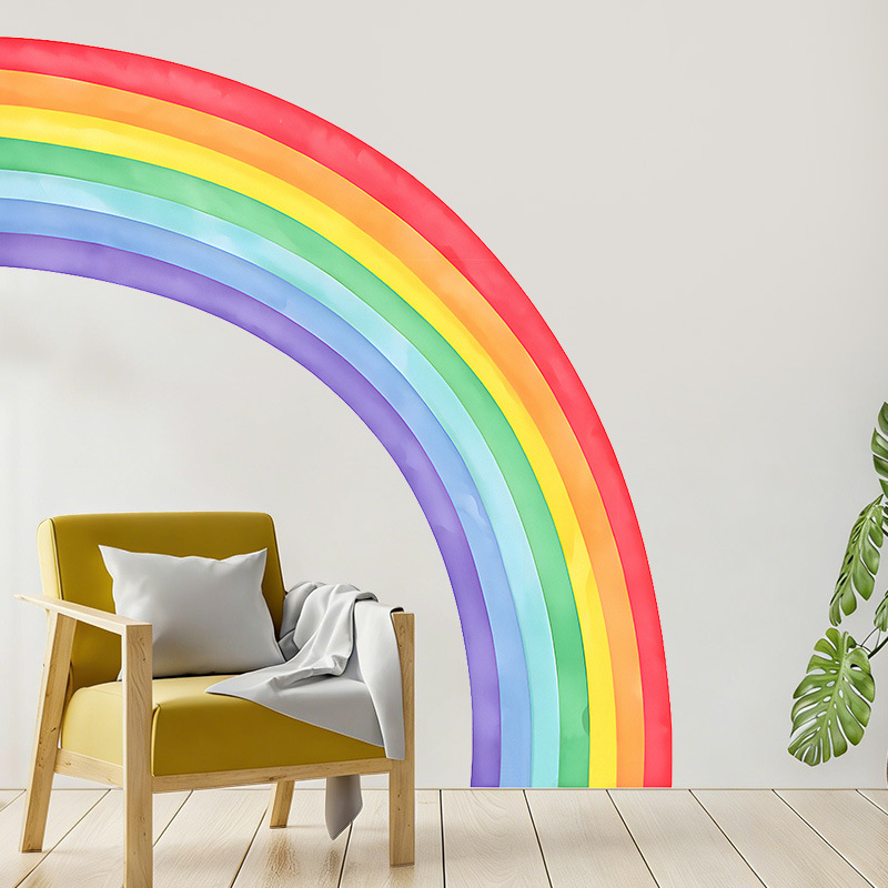 สติ๊กเกอร์ติดผนังสีรุ้งขนาดใหญ - Pvc Panel Background บทวิจารณ์และราคา