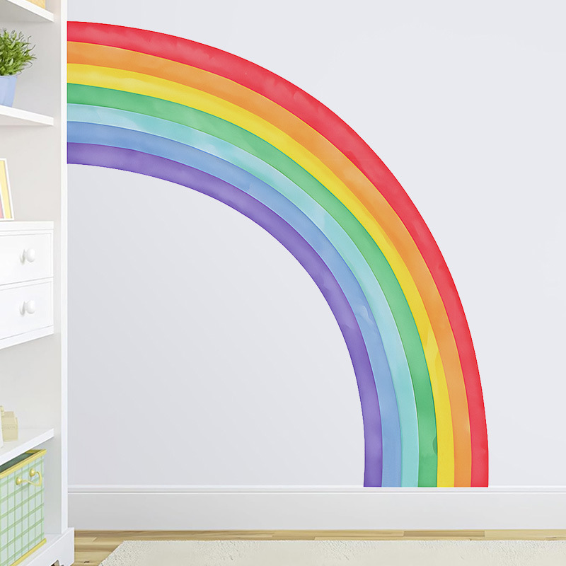 สติ๊กเกอร์ติดผนังสีรุ้งขนาดใหญ - Pvc Panel Background บทวิจารณ์และราคา